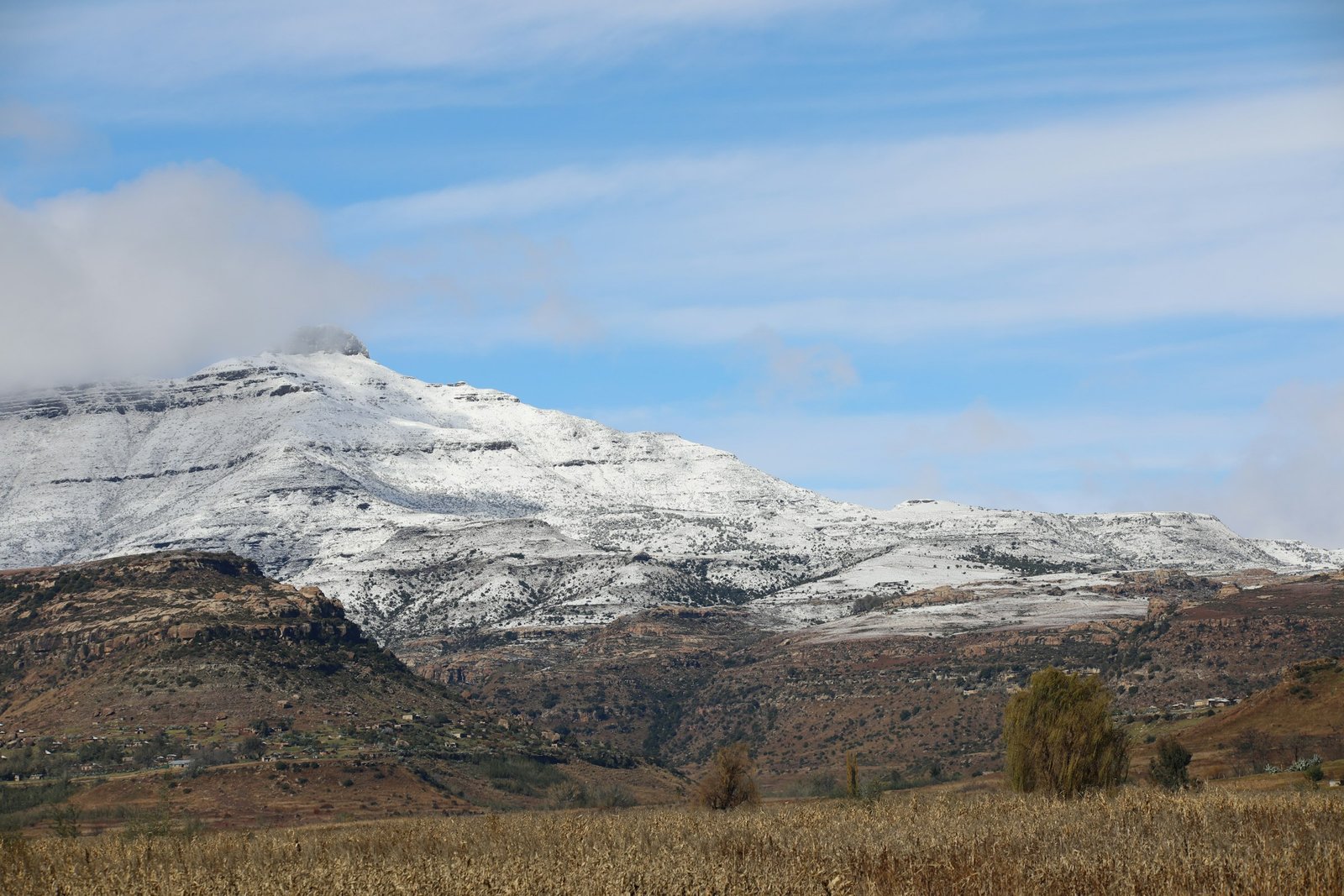 Snow on the Maluti mountains, Lesotho